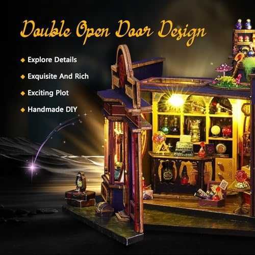 Нова Мини дървена къща с отварящи врати и LED осветление DIY комплект