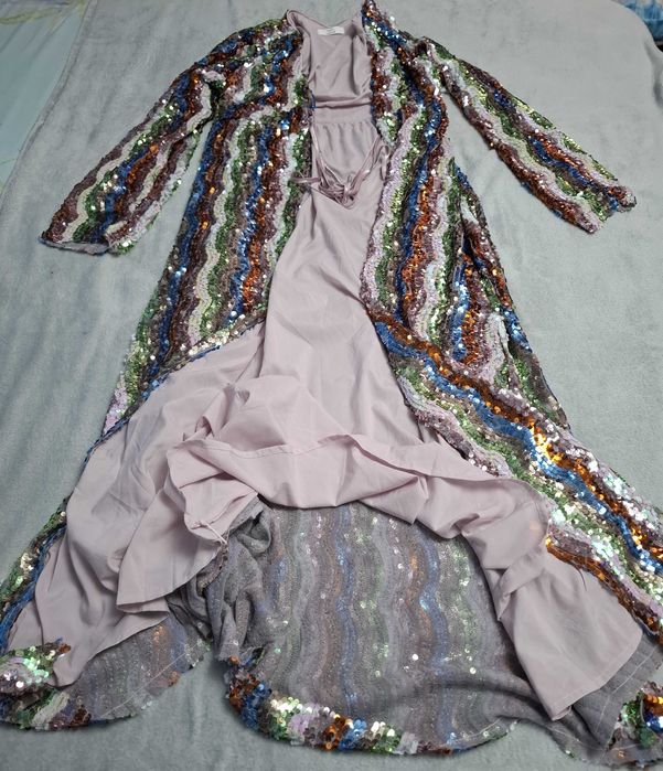 Rochie superba cu paiete multicolore, 38, Edited