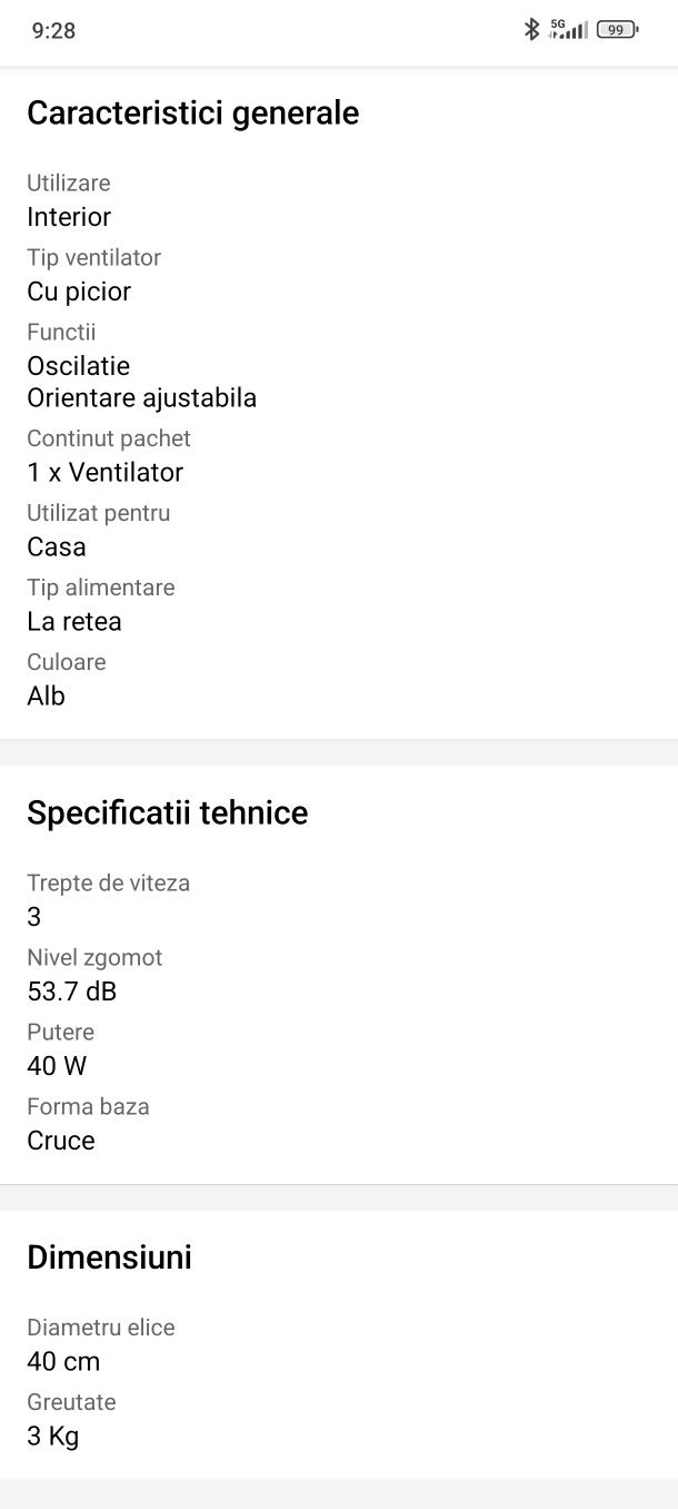 Ventilator cu picior Concept VS5023