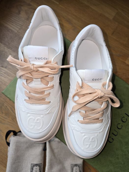 Teniși GUCCI din piele naturala, culoare albă 37 1/2