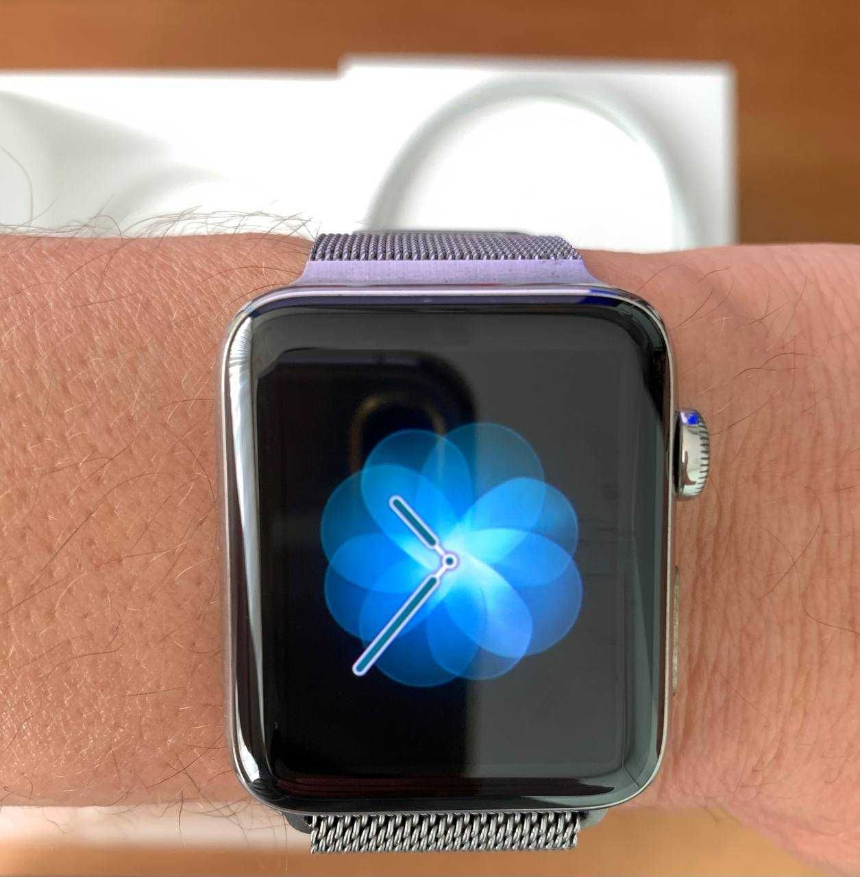 Apple Watch Series 2 42 мм Stainless Steel+оригинальный Milanese Loop