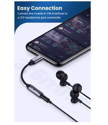 Adaptor auxiliar de 3,5 mm, Lightning la jack