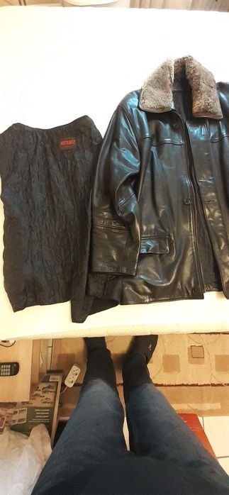 Мъжка кожена(телешка)шуба р-р 54-56