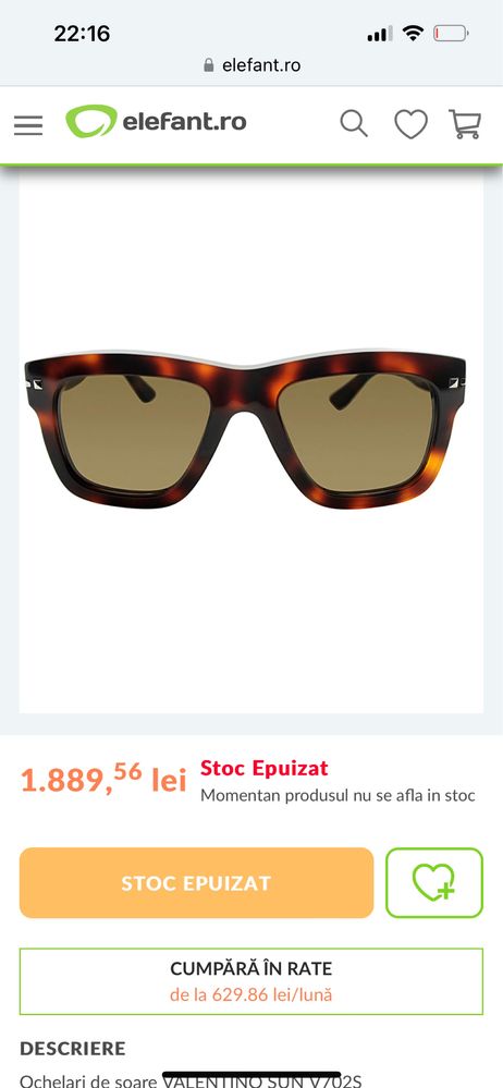 Ochelari soare Valentino