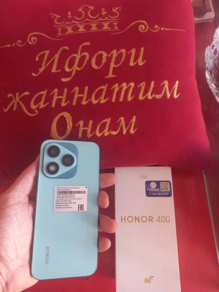 HONOR 400 Lite 8/256GB  20 kun ishlatilgan paket