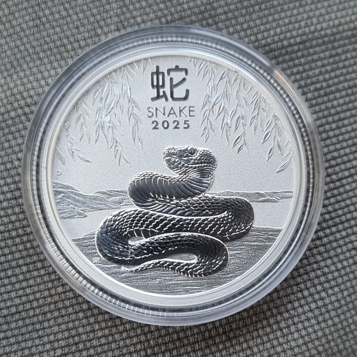 Сребърна монета, австралийски лунар, Змия, 1/2 унция, 2025 г.