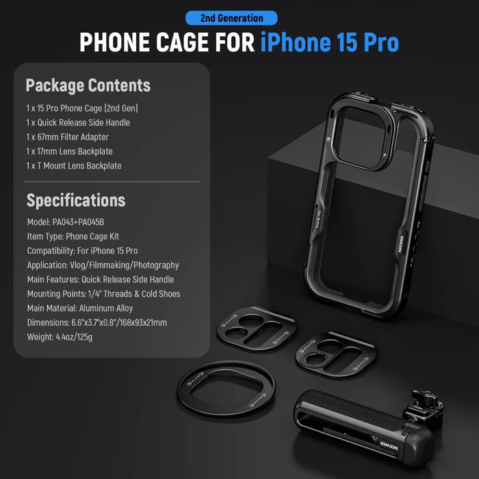 NEEWER Cage Rig iPhone 15 Pro Max