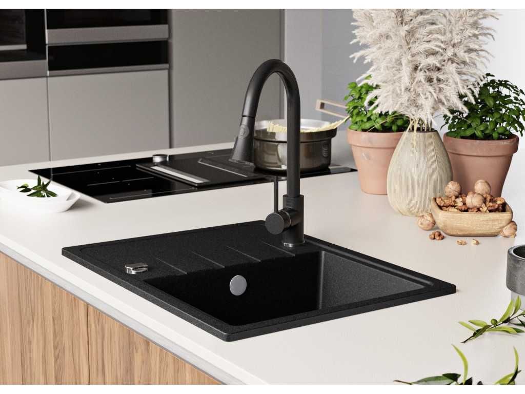 Кухненска мивка от Гранит модел Милано 620 x 500 mm графит