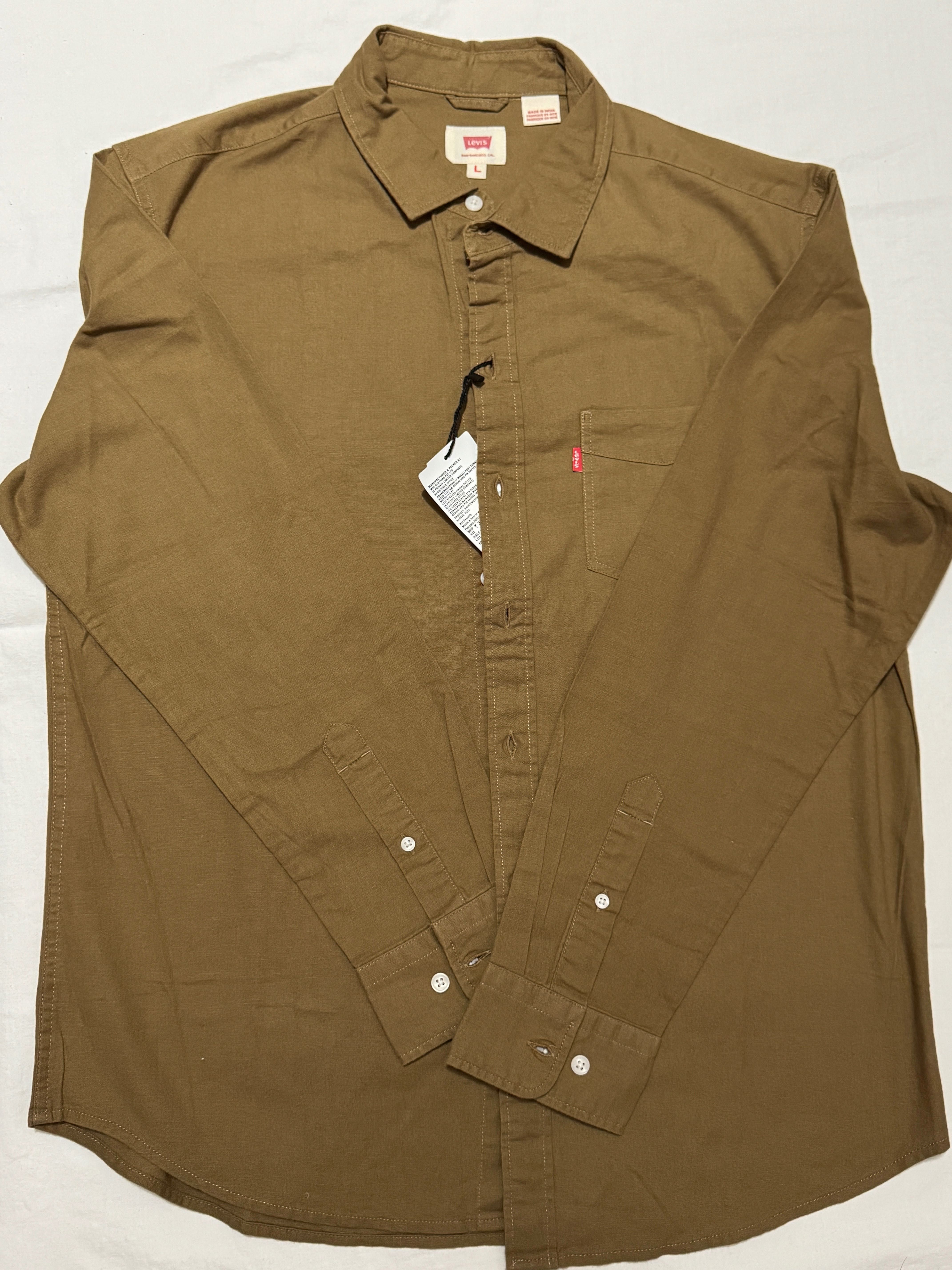 Levis мужская рубашка льняная. 100% оригинал. Размер L