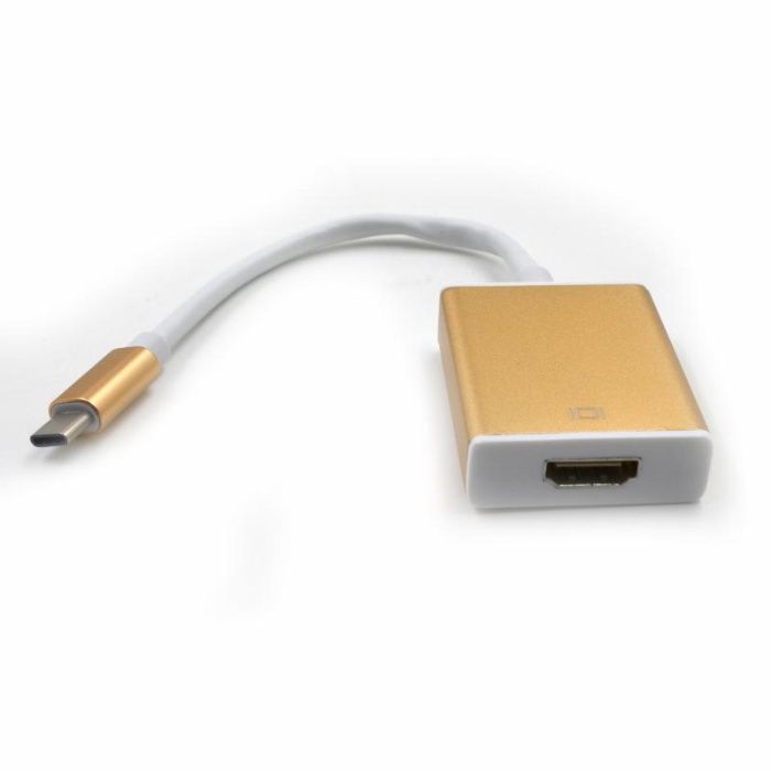 Мультимедийный конвертер USB3.1 typeC M на HDMI F, 15см, White\Gold