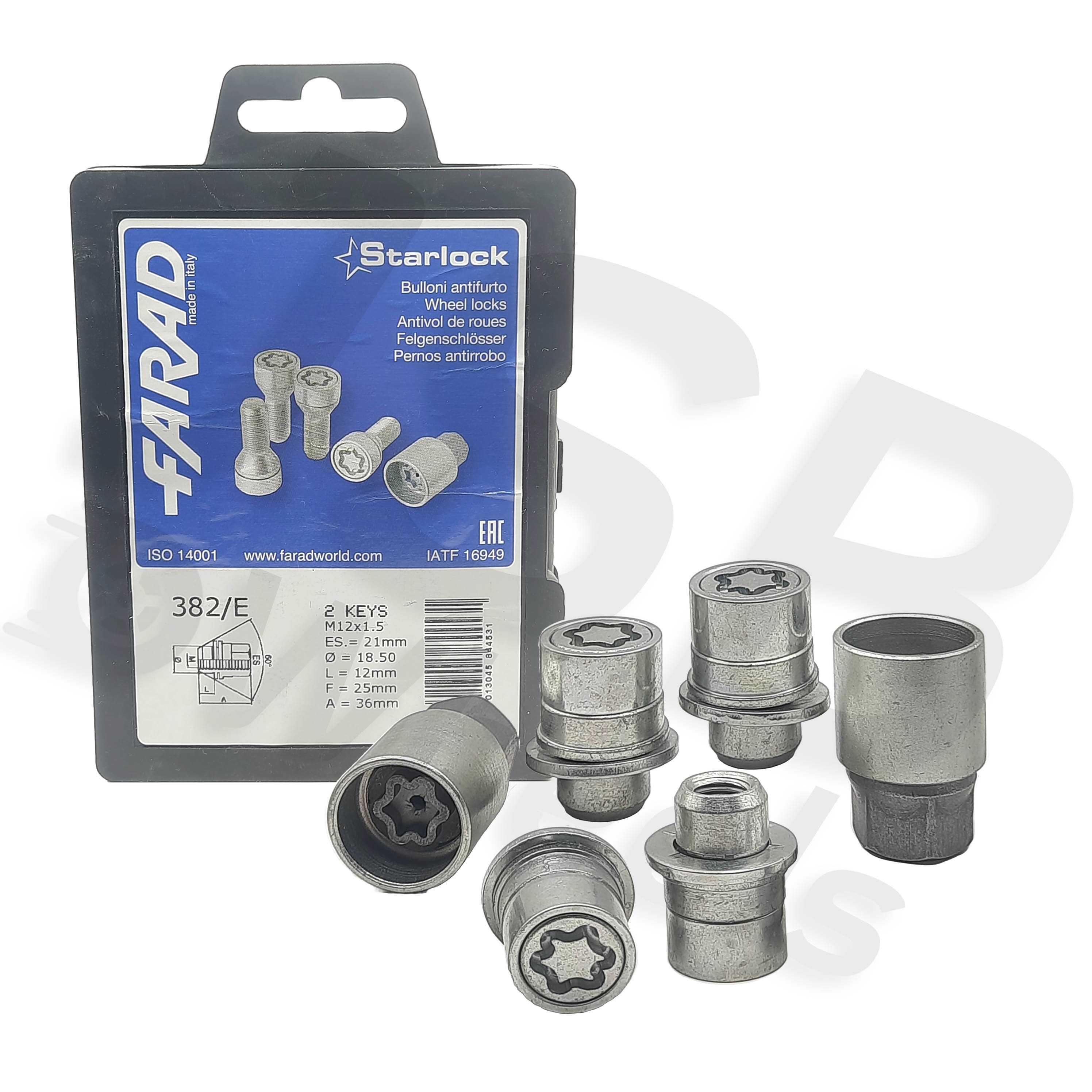 Set piulite antifurt Starlock cu 2 chei M12x1.5 Toyota, Lexus