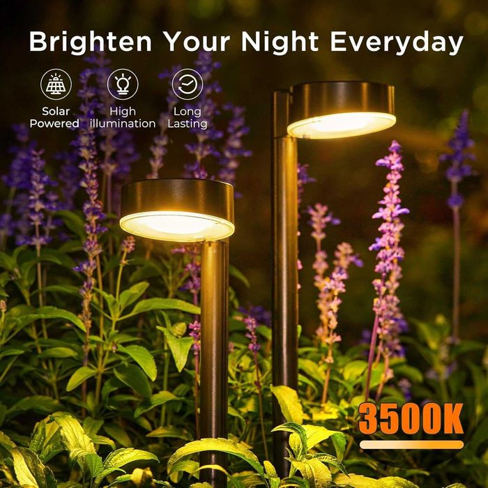Комплект от 8 соларни LED лампи за градина, водоустойчиви