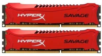 Память DDR-3 8Gb 2400MHz Kingston HyperX Savage Red, 2x4Gb Kit, BOX