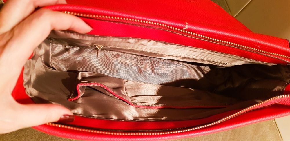 Geantă crossbody, piele ecologică textură safiano