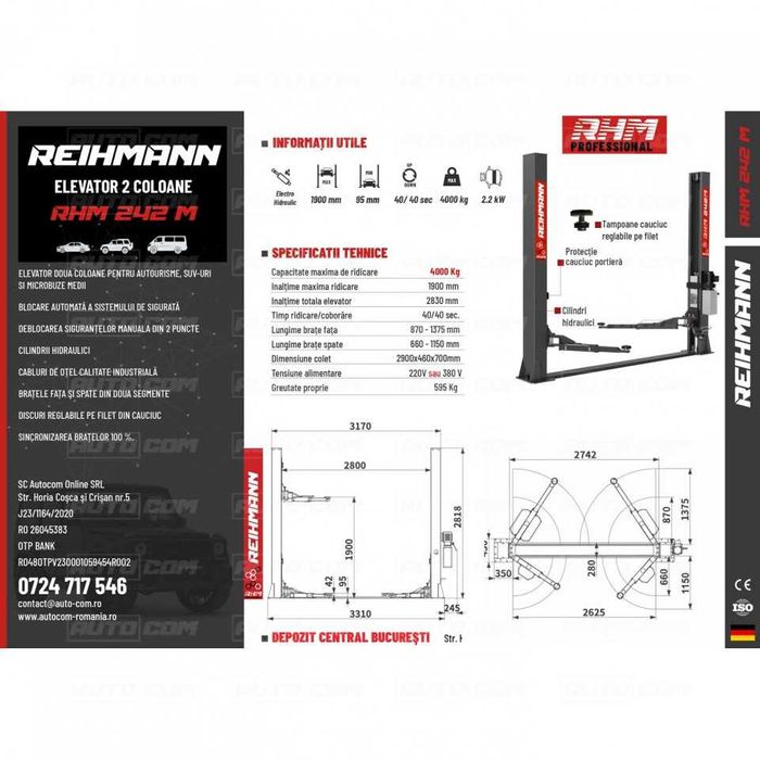 Elevator auto 2 coloane Reihmann RHM 242 M Profesional