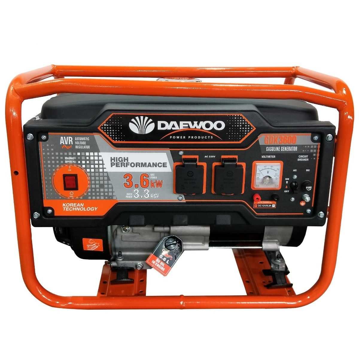 Generator curent Daewoo GDK3600, 8 CP, 3600 W, 225 CC, monofazic,