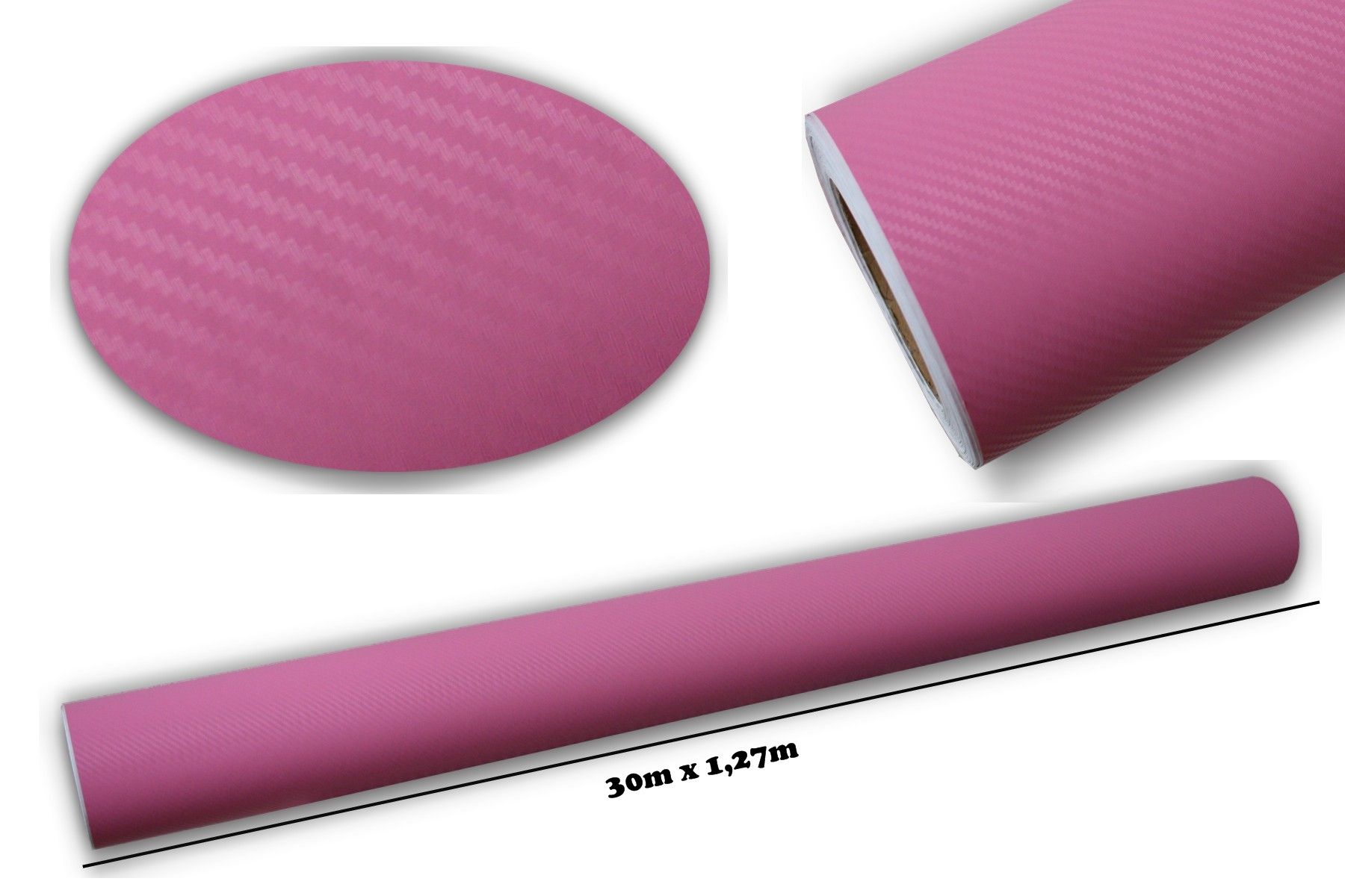 Folie auto carbon 3d texturata PINK - colant auto 1.27 / (30M)