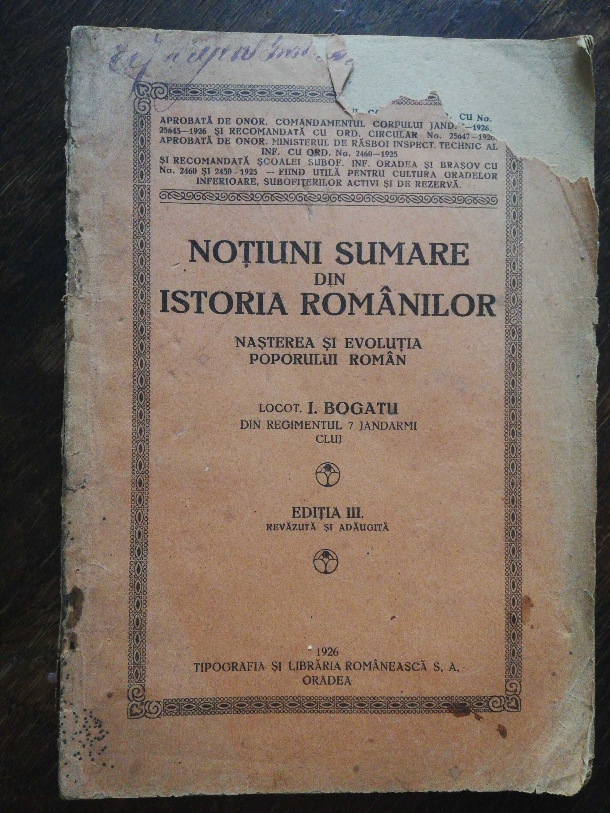 Noțiuni sumare din istoria românilor - 1926