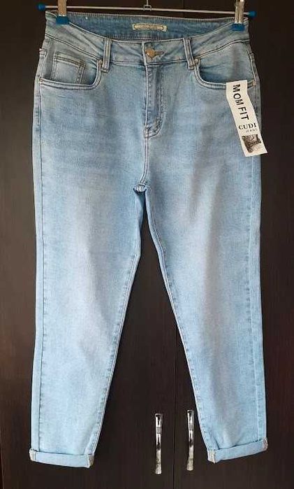 Blugi damă albastru deschis MOM FIT, CUDI