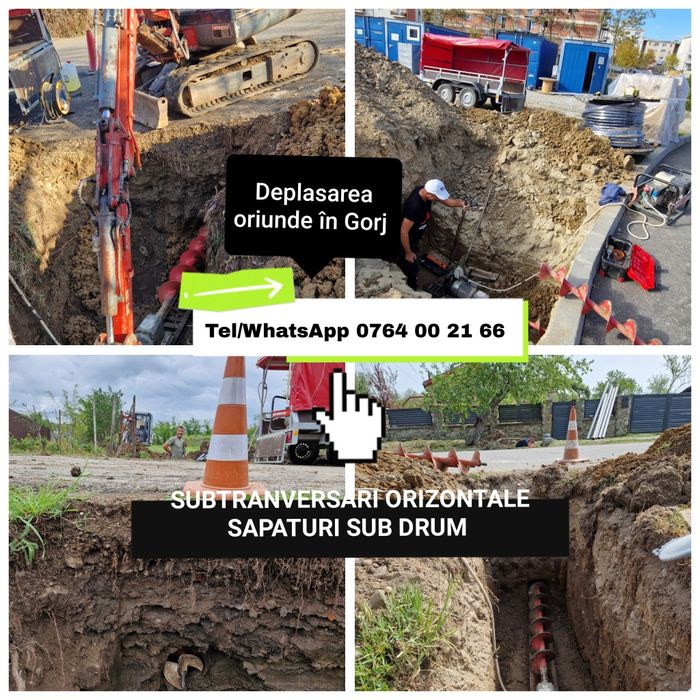 Foraje subtranversari orizontale cu racheta pneumatica sau foreza Gorj