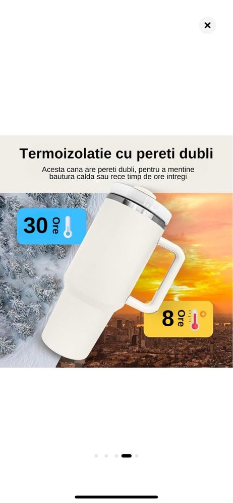 Cana termos cu capac si pai