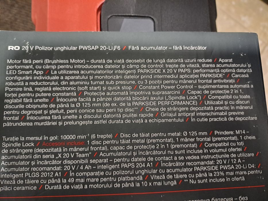 Flex/ polizor 125 mm ,20/4Ah ,