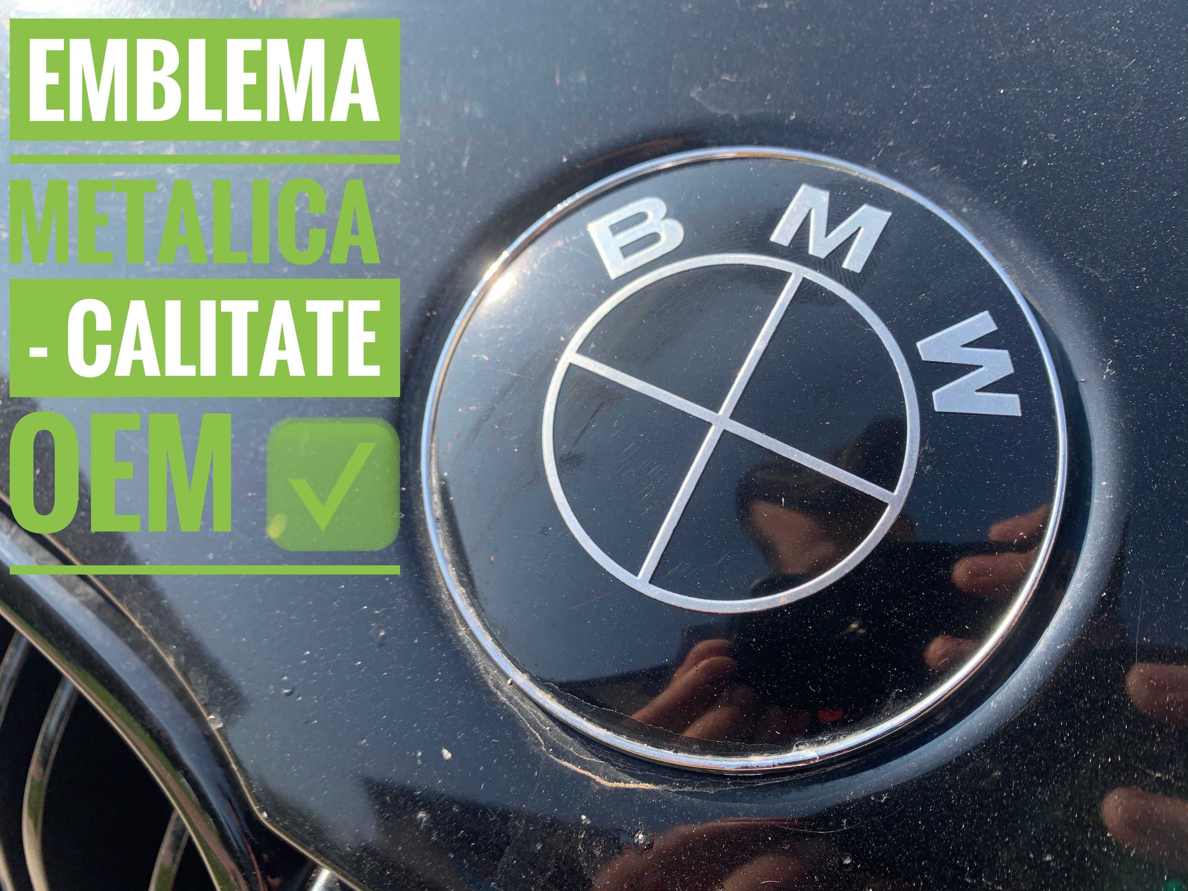 Set 7 embleme Capota Portbagaj Jante Volan BMW NEGRE E30 E36 E46 E90