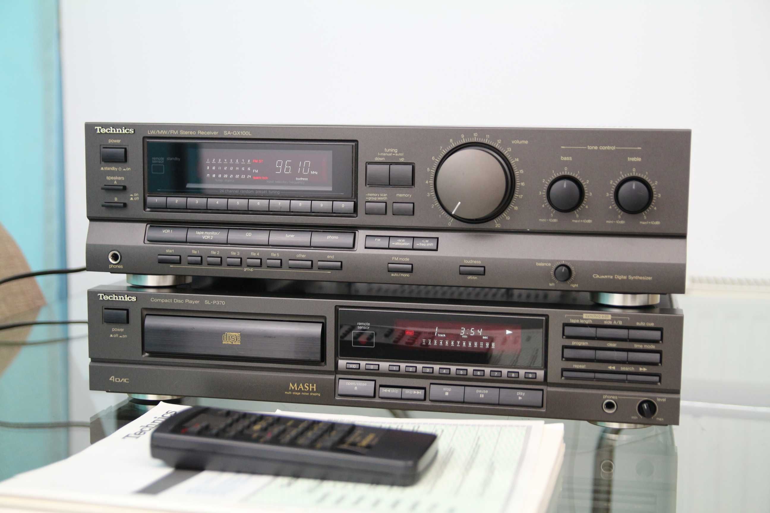 Technics SA-GX100 receiver si SL-P370 CD complet revizuite
