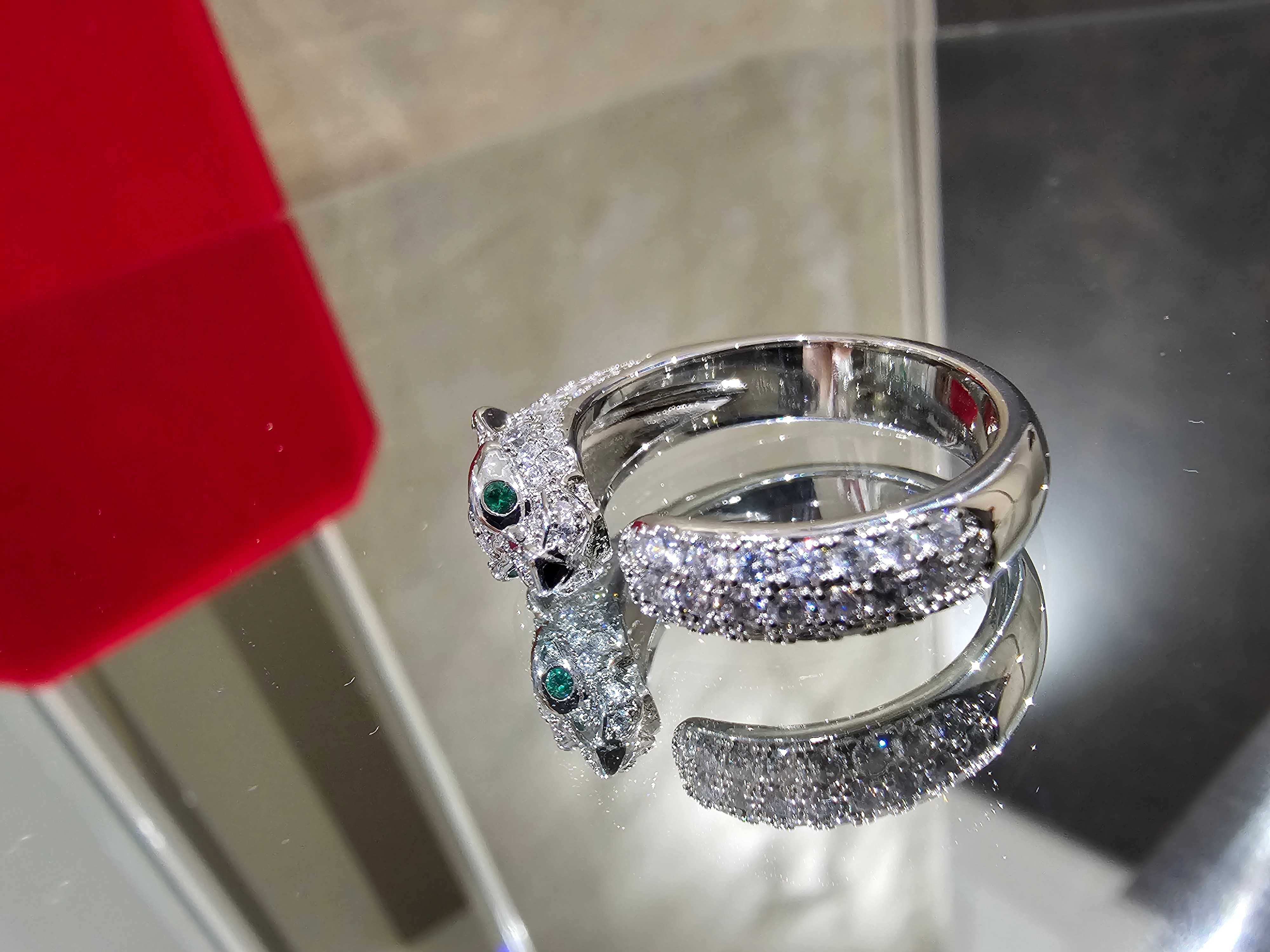 CARTIER Panthere de Cartier White Gold Paved Diamonds Дамски Пръстен