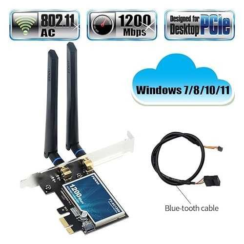 FENVI 1200Mbps WiFi карта PCIE Dual Band 2.4/5Ghz за Bluetooth4.0