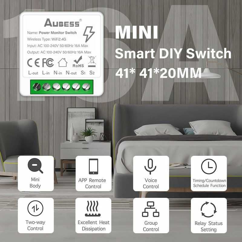 Mini Smart Switch WiFi 16A