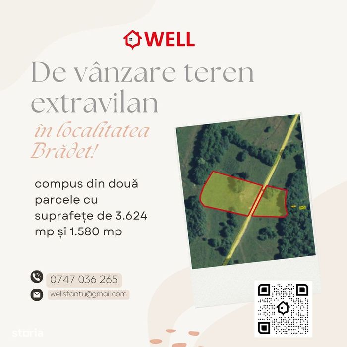 De vânzare teren extravilan în localitatea Brădet!