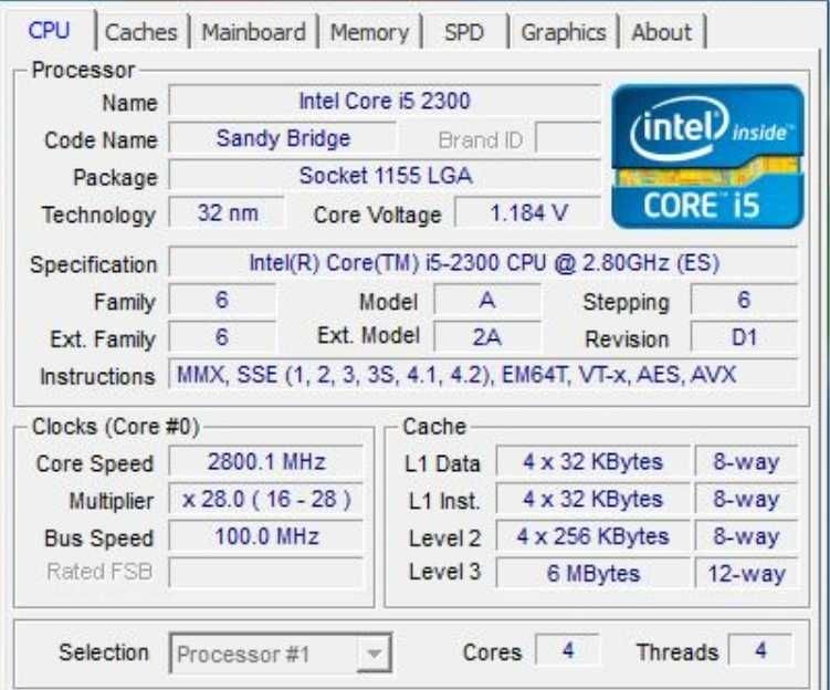 Procesor intel i5-2300, 2.8GHz până la 3.1GHz, sk. LGA1155