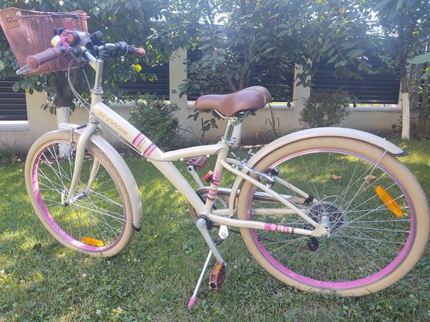 Bicicletă fete 9-12 ani, 24", marca B-TWIN, model Poply 500