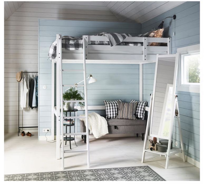 Pat supraetajat, alb, 140x200 cm