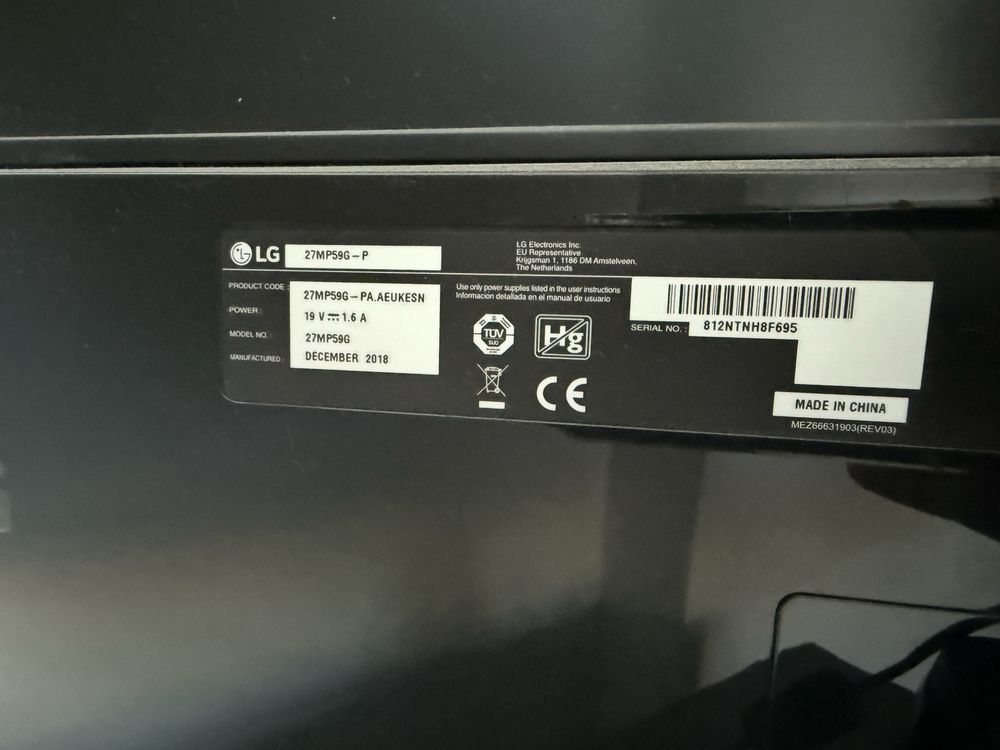 LG 27” Gaming Monitor 27MP59G