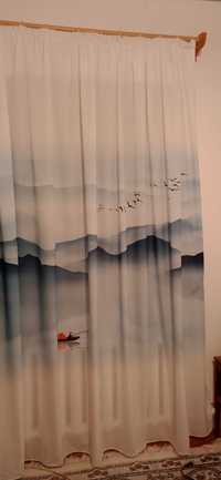 Новая штора занавеска Китай горы птицы озеро