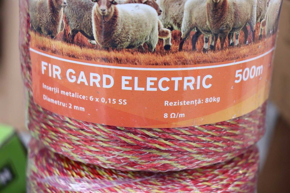 Rola fir portocaliu 2mm insertie metalica 6x0.15mm 500m gard electric
