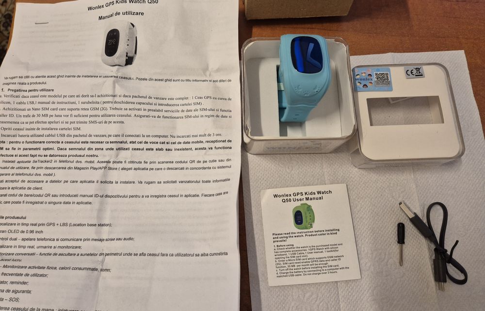 Ceas inteligent cu Gps pentru copii Q 50 albastru