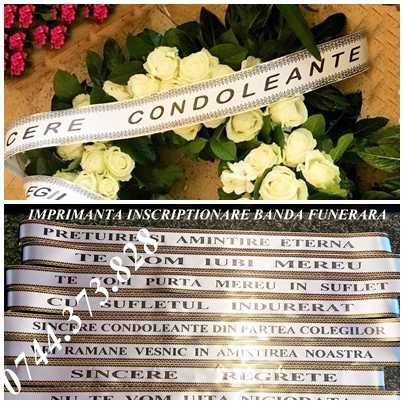 Imprimanta scriere panglica funerara, pompe funebre, florarii