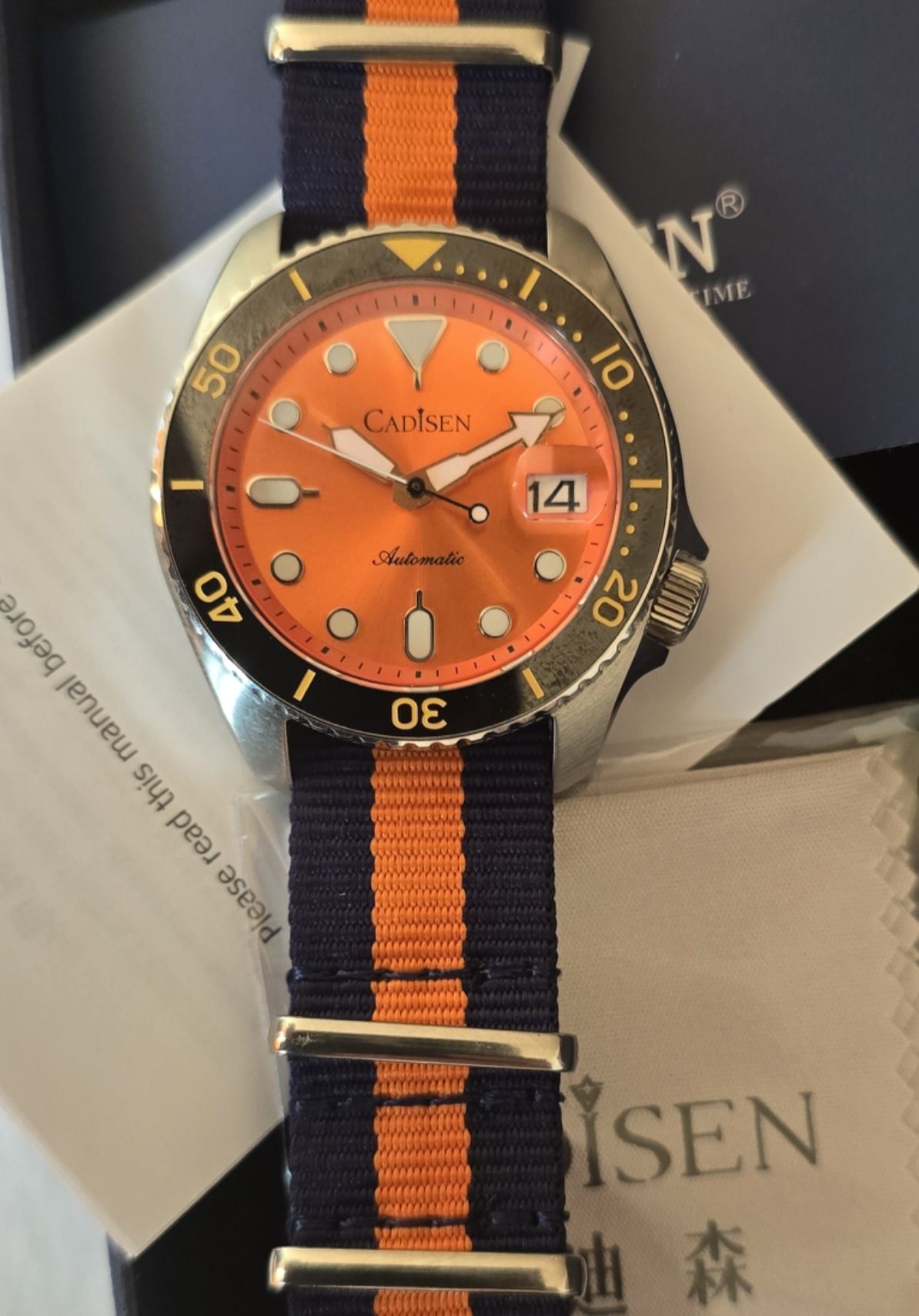 Seiko diver 200 m nh35a super lume bgw9/skx 007 и 009 homage/ Cadisen