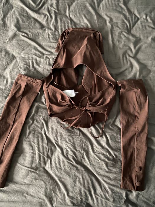 Кафява блуза-Bershka