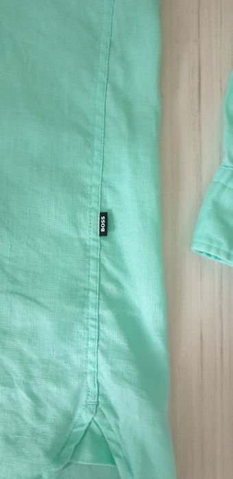 Hugo Boss Roger Stretch - Len Slim Fit  2XL ОРИГИНАЛ Мъжка Ленена Риза