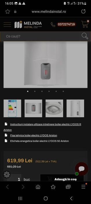 Boiler electric Ariston Lydos