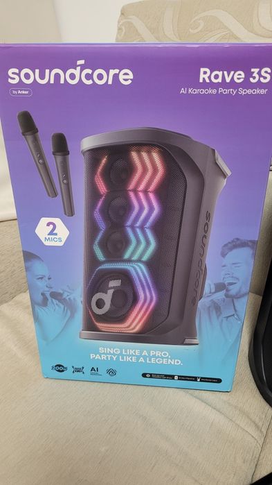 Boxa portabila Anker Soundcore Rave 3S în cutie cu factura și garantie