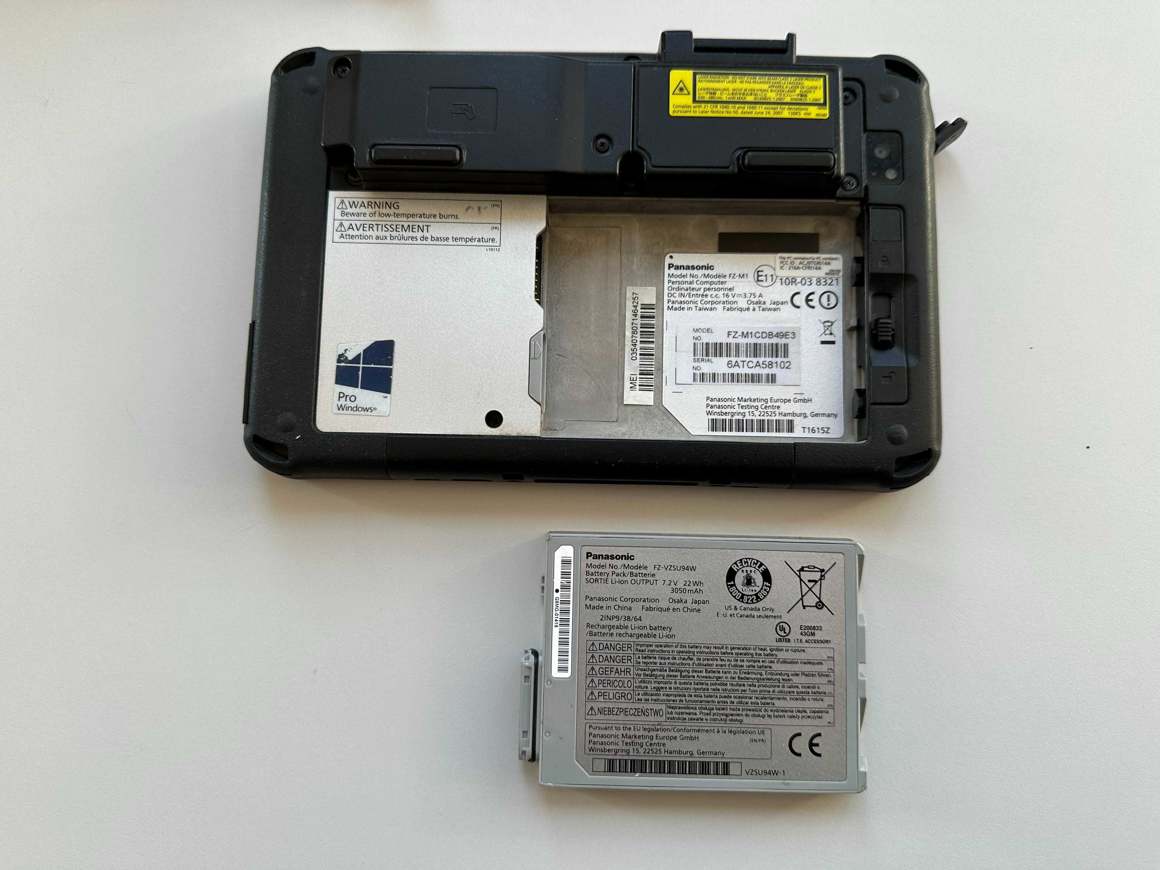 Индустриален Таблет Panasonic FZ-M1 7"(1280x800)/4GB/256GB/GPS/4G/2D