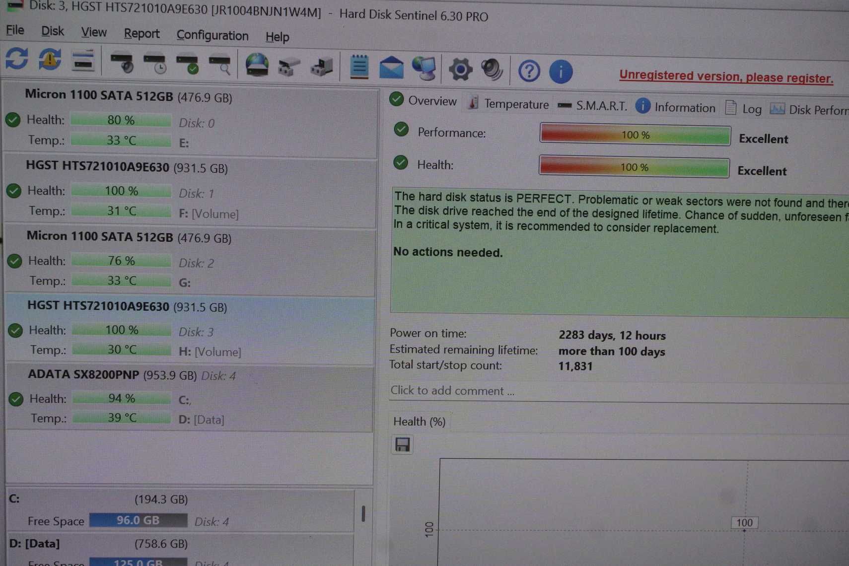 [1TB] Хард Диск HDD за Лаптоп / Нископрофилен HGST 2.5" / Вкл.ДДС