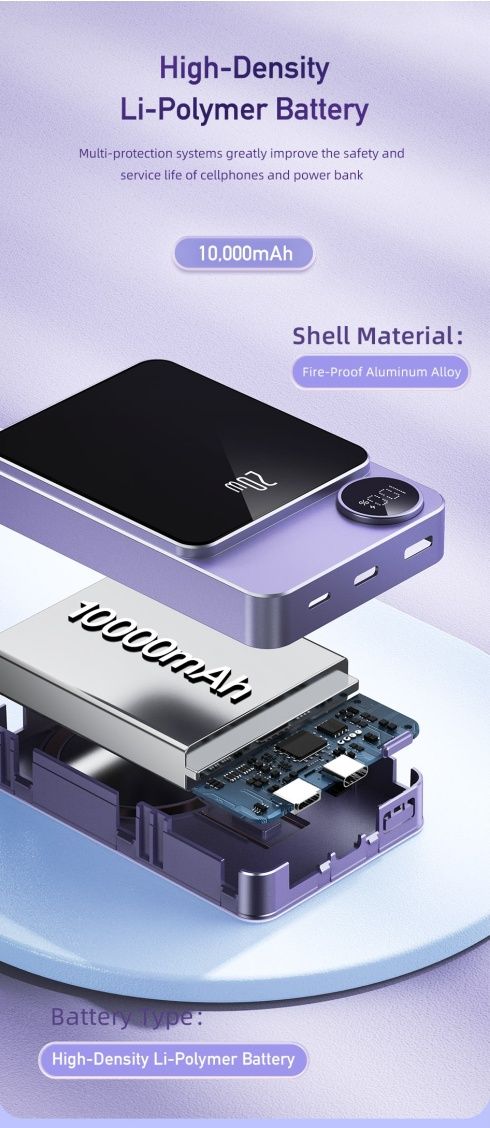 Awei P39K Magnetic Wireless Mini Power Bank 10000mAh For iPhone 13/14