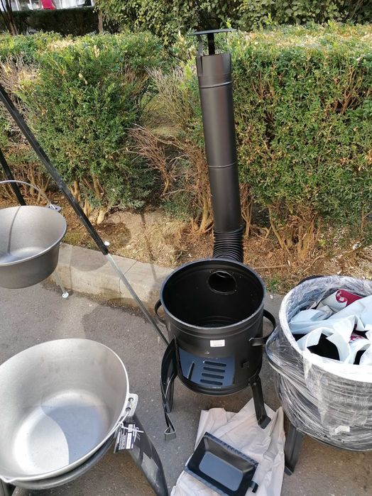 Sobă cu burlane + ceaun fontă 16 L Promo 429  lei