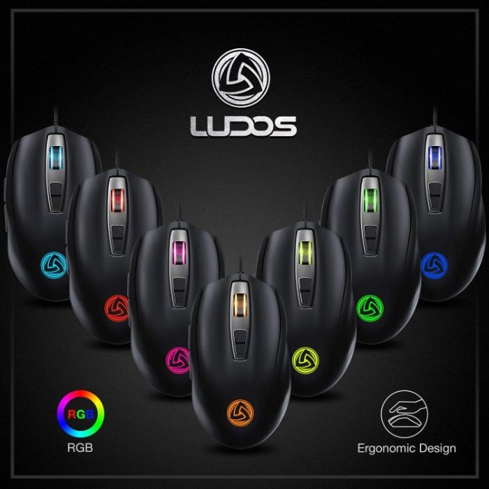 Mouse gaming LUDOS FLAMMA RGB 10,000 Dip,sigilat